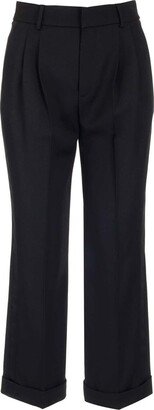 Straight-Leg Tailored Trousers-DM