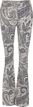 Paisley Print Straight-Leg Pants