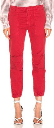 Cropped Military Pant in Red