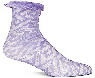 Tulle Monogram Socks in Lavender