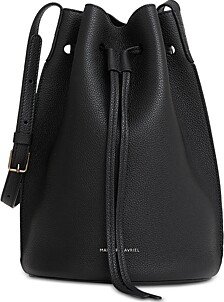 Champagne Small Leather Bucket Bag