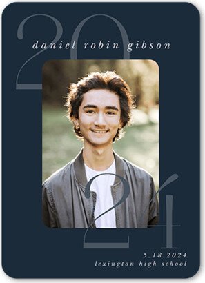 Graduation Announcements: Novel Year Graduation Announcement, Blue, 5X7, Standard Smooth Cardstock, Rounded