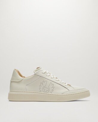 Smooth Leather Track Low Top Trainers In Clean White