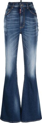 Flare Washed Denim Pants