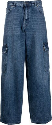 Wide-Leg Cargo Jeans-AE