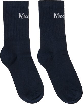 Navy Logo Socks