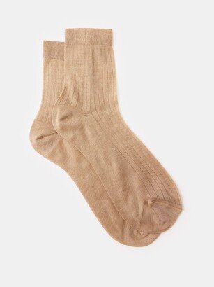 Ribbed-silk Ankle Socks-AA