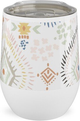 Travel Mugs: Modern Aztec - Multi Stainless Steel Travel Tumbler, 12Oz, Multicolor