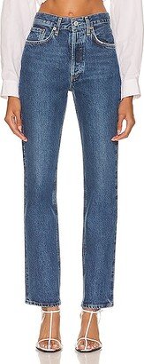 Lana Mid Rise Straight in Denim-Medium