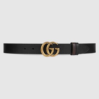 Reversible thin belt with Double G buckle