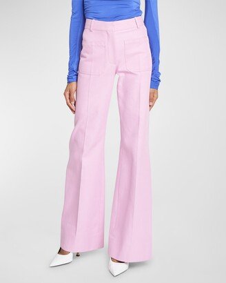 Alina Pleated Wide-Leg Trousers-AA