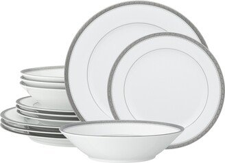 Charlotta Platinum 12 Piece Set, Service for 4