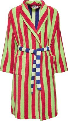 Garden Stripe cotton blend bathrobe