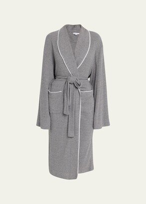 Andine Francesca Ribbed Lace-Trim Robe