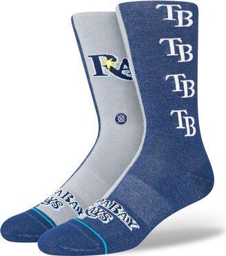 Men's Tampa Bay Rays Split Crew Socks - Blue, Gray