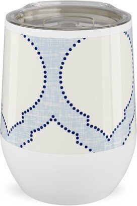 Travel Mugs: Moroccan Trellis - Light Blue Stainless Steel Travel Tumbler, 12Oz, Blue