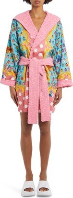 Short Cotton Hooded Robe