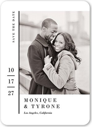 Save The Date Cards: Down The Line Save The Date, White, 5X7, Matte, Signature Smooth Cardstock, Rounded