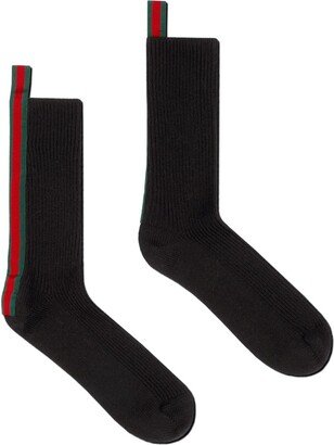 Web-stripe wool socks