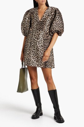 Leopard-jacquard mini dress