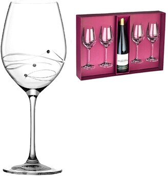 4 Crystalline Swarovski White Wine Glasses