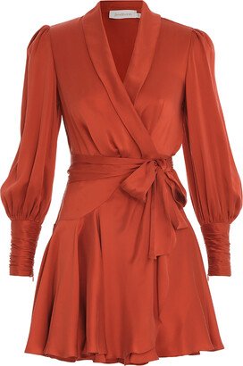 Silk Wrap Mini Dress-AD