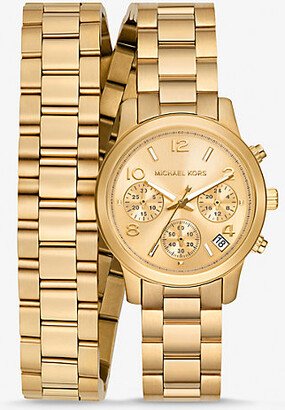 Runway Gold-Tone Wrap Watch