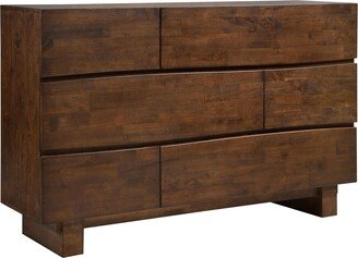 Furniture Genevieve 6-drawer Rectangular Dresser Dark Brown