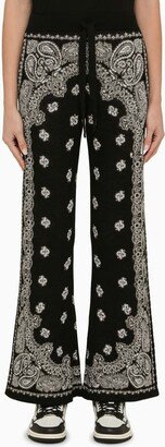 Black/white Paisley pattern trousers