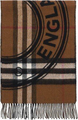 Logo Checked Fringed Scarf-AA