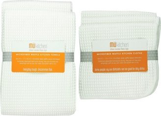 5pk Microfiber Waffle Kitchen Towel And Dish Cloth Set - MU Kitchen