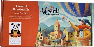 Crafting Spark Diamond Painting Kit Wizardi Panda with Pumpkin WD318 7.9 x 11.8 inches