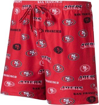 Men's Concepts Sport Scarlet San Francisco 49ers Breakthrough Jam Allover Print Knit Shorts-AA