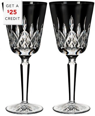 Lismore Black Goblet 10Oz Set Of 2 With $25 Credit