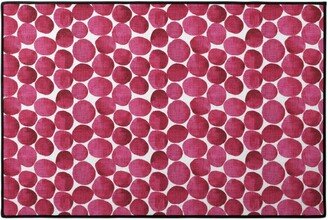 Door Mats: Watercolor Textured Dots - Red Door Mat, Red