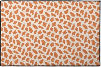 Door Mats: Autumn Leaves - Orange On Cream Door Mat, Orange