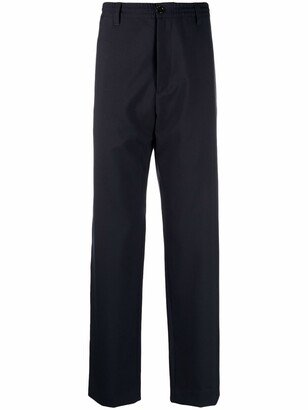 Straight-Leg Wool Suit Trousers