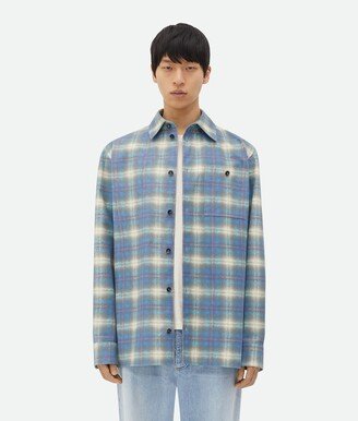 Relaxed Fit Flannel-Printed Leather Shirt