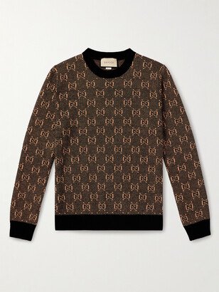 Logo-Jacquard Wool Sweater-AA