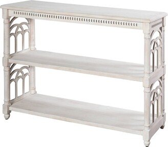 3 Tier Console Table Distressed White