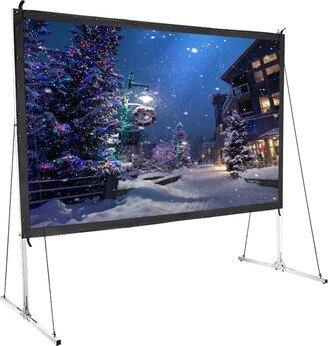 100 Portable Fast Folding Projector Screen 16:9 Hd w/ Stand for Indoor Outdoor