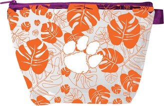 Women's Clemson Tigers Palm Cosmetic Purse Pouch - Orange, White