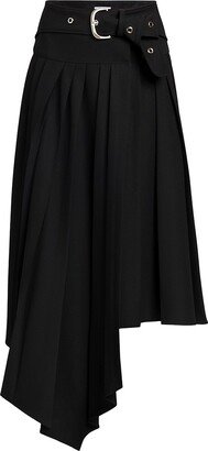 Belted Asymmetric Maxi Skirt