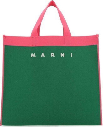 Logo Printed Top Handle Tote Bag-AF