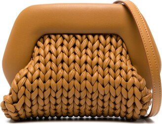 Cable Knit Leather Satchel Bag