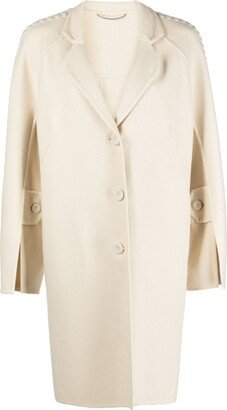 Belted Mohair-Blend Trench Coat