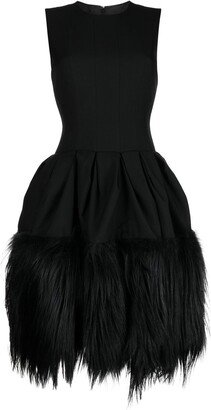 Feather-Trim Sleeveless Minidress