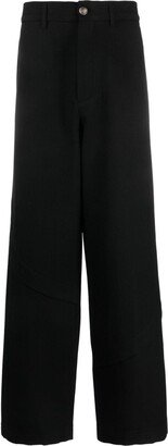 Wide-Leg Twill Trousers-AB