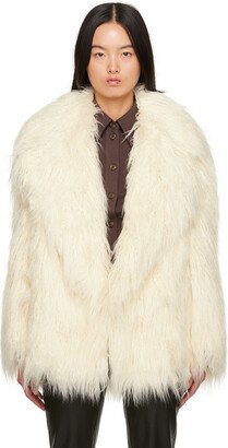 The Frankie Shop Off-White Liza Faux-Fur Jacket