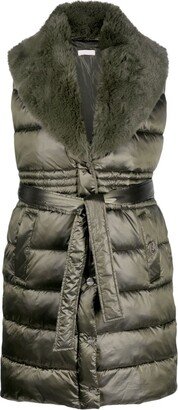 Faux-Fur Trim Padded Gilet